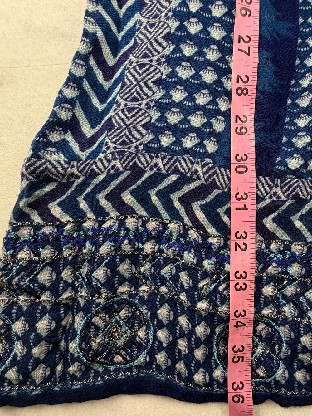 Akemi‎ + Kin Anthropologie Blue Boho Embroidered Tunic Dress XS - Picture 10 of 11